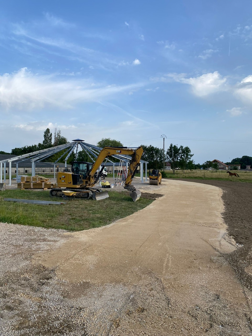 Construction d'un rond de longe couvert